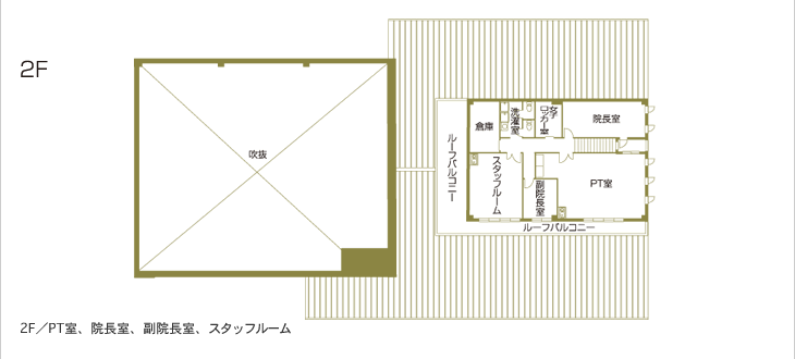 2F/PT室、院長室、副院長室、スタッフルーム