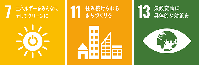 7 エネルギーをみんなにそしてクリーンに 11 住み続けられるまちづくりを 13 気候変動(dòng)に具體的な対策を