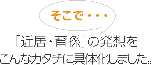 そこで…「「近居?育孫」の発想をこんなカタチに具體化しました。」