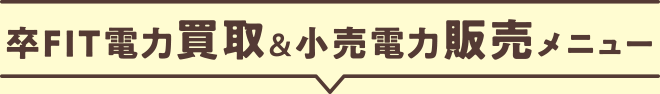 卒FIT電力買取＆小売電力販売メニュー