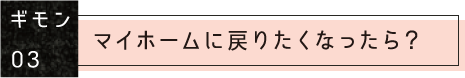 ギモン03：マイホームに戻りたくなったら？