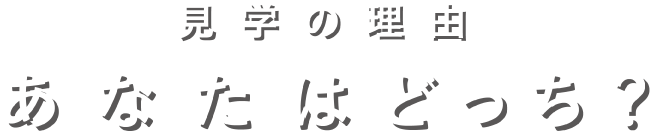 見(jiàn)學(xué)の理由　あなたはどっち？