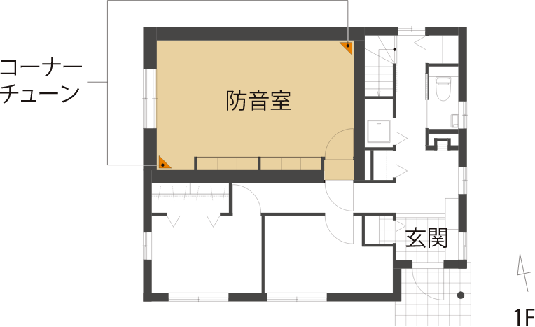 防音室「奏でる家」事例詳細(xì)間取り