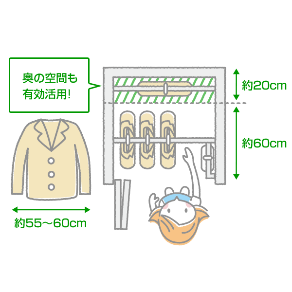 奧の空間も有効活用！