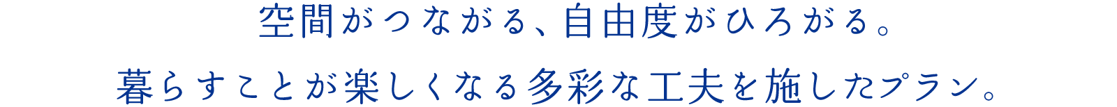 空間がつながる、自由度がひろがる。暮らすことが楽しくなる多彩な工夫を施したプラン。