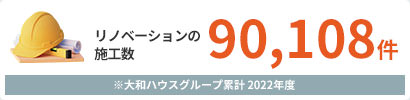 リノベーションの施工數 90,108件