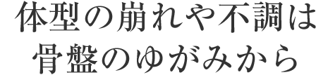 體型の崩れや不調は骨盤のゆがみから