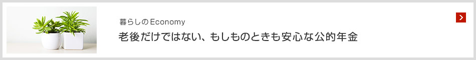 暮らしのEconomy 老後だけではない、もしものときも安心な公的年金