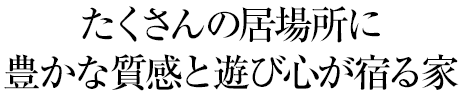 たくさんの居場所に豊かな質感と遊び心が宿る家